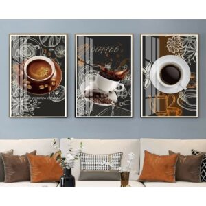 Tranh Treo Tường Tráng Gương Pha Lê Cao Cấp Tách Cà Phê Trang Trí Quán Cà Phê Sang Trọng Hiện Đại TBB068