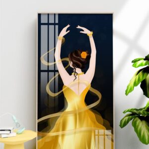 Tranh Treo Tường Tráng Gương Pha Lê Cao Cấp Tranh Cô Gái Trang Trí Phòng Khách Salon Nail SPA Sang Trọng Hiện Đại CN0071