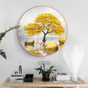 Tranh Treo Tường Tráng Gương Pha Lê Cao Cấp Tranh Phong Cảnh Trang Trí Phòng Khách Hiện Đại TR0018