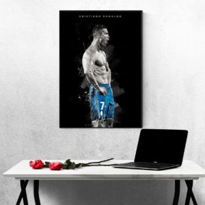 Tranh Treo Tường Tráng Gương Pha Lê Cao Cấp Tranh Cầu Thủ Ronaldo Trang Trí Phòng Khách, Phòng Làm Việc CT009