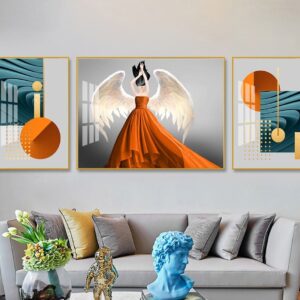 Tranh Treo Tường Tráng Gương Pha Lê Cao Cấp Tranh Cô Gái Trang Trí Phòng Khách Salon Nail SPA Sang Trọng Hiện Đại CN0051