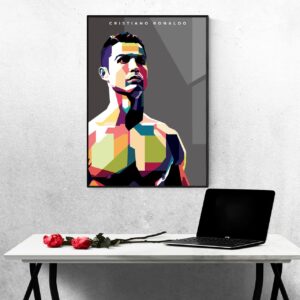 Tranh Treo Tường Tráng Gương Pha Lê Cao Cấp Tranh Cầu Thủ Ronaldo Trang Trí Phòng Khách Phòng Làm Việc CT0013