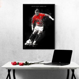 Tranh Treo Tường Tráng Gương Pha Lê Cao Cấp Tranh Cầu Thủ Ronaldo Trang Trí Phòng Khách Phòng Làm Việc CT0012
