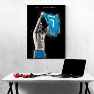 Tranh Treo Tường Tráng Gương Pha Lê Cao Cấp Tranh Cầu Thủ Ronaldo Trang Trí Phòng Khách Phòng Làm Việc CT0011