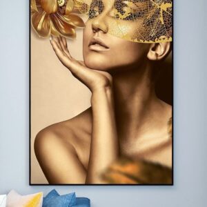Tranh Treo Tường Tráng Gương Pha Lê Cao Cấp Tranh Cô Gái Trang Trí Phòng Khách Salon Nail SPA Sang Trọng Hiện Đại CN0016