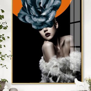 Tranh Treo Tường Tráng Gương Pha Lê Cao Cấp Tranh Cô Gái Trang Trí Phòng Khách Salon Nail SPA Sang Trọng Hiện Đại CN0020