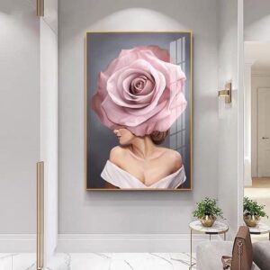 Tranh Treo Tường Tráng Gương Pha Lê Cao Cấp Tranh Cô Gái Trang Trí Phòng Khách Salon Nail SPA Sang Trọng Hiện Đại CN0023