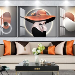 Tranh Treo Tường Tráng Gương Pha Lê Cao Cấp Tranh Cô Gái Trang Trí Phòng Khách Salon Nail SPA Sang Trọng Hiện Đại CN0043