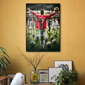 Tranh Treo Tường Tráng Gương Pha Lê Cao Cấp Tranh Cầu Thủ Ronaldo Trang Trí Phòng Khách Phòng Làm Việc CT0025