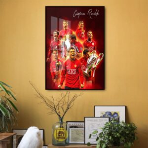 Tranh Treo Tường Tráng Gương Pha Lê Cao Cấp Tranh Cầu Thủ Ronaldo Trang Trí Phòng Khách Phòng Làm Việc CT0033