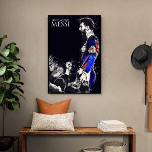 Tranh Treo Tường Tráng Gương Pha Lê Cao Cấp Tranh Cầu Thủ Messi Trang Trí Phòng Khách Phòng Làm Việc CT007