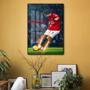 Tranh Treo Tường Tráng Gương Pha Lê Cao Cấp Tranh Cầu Thủ Ronaldo Trang Trí Phòng Khách Phòng Làm Việc CT0037