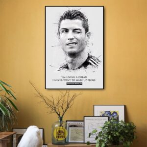 Tranh Treo Tường Tráng Gương Pha Lê Cao Cấp Tranh Cầu Thủ Ronaldo Trang Trí Phòng Khách Phòng Làm Việc CT0036