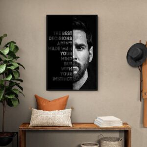 Tranh Treo Tường Tráng Gương Pha Lê Cao Cấp Tranh Cầu Thủ Messi Trang Trí Phòng Khách Phòng Làm Việc CT008