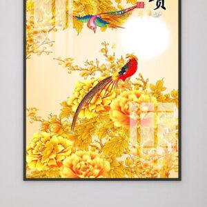 Tranh Treo Tường Tráng Gương Pha Lê Cao Cấp Tranh Hoa 3D Trang Trí Phòng Khách Sang Trọng Hiện Đại H05