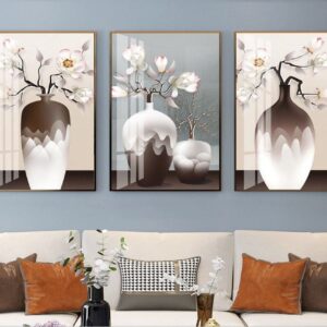 Tranh Treo Tường Tráng Gương Pha Lê Cao Cấp Tranh Hoa Trang Trí Phòng Khách Hiện Đại H12