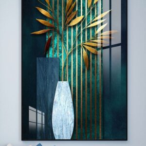 Tranh Treo Tường Tráng Gương Pha Lê Cao Cấp Tranh Hoa Sen 3D Trang Trí Phòng Khách Sang Trọng Hiện Đại H040