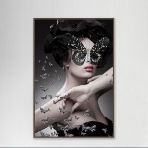 Tranh Treo Tường Tráng Gương Pha Lê Cao Cấp Tranh Cô Gái Trang Trí Phòng Khách Salon Nail SPA Sang Trọng Hiện Đại CN0033