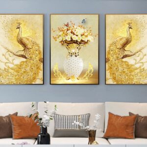 Tranh Treo Tường Tráng Gương Pha Lê Cao Cấp Tranh Chim Công Trang Trí Phòng Khách  Sang Trọng Hiện Đại  TC38
