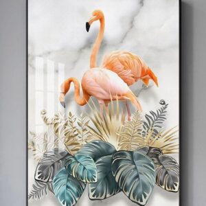 Tranh Treo Tường Tráng Gương Pha Lê Cao Cấp Tranh Tùng Hạc Trang Trí Phòng Khách  Sang Trọng Hiện Đại  TH05