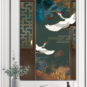 Tranh Treo Tường Tráng Gương Pha Lê Cao Cấp Tranh Tùng Hạc Trang Trí Phòng Khách  Sang Trọng Hiện Đại  TH10