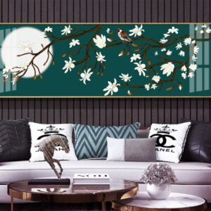Tranh Treo Tường Tráng Gương Pha Lê Cao Cấp Tranh Hoa 3D Sang Trọng Hiện Đại Trang Trí Phòng Khách Phòng Ngủ H031