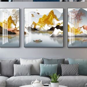 Tranh Treo Tường Tráng Gương Pha Lê Cao Cấp Tranh Phong Cảnh Trang Trí Phòng Khách Sang Trọng Hiện Đại TBB242139
