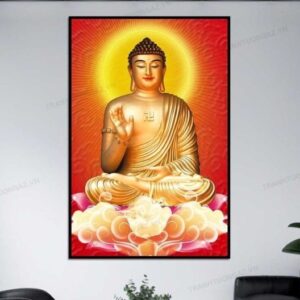 Tranh Treo Tường Tráng Gương Pha Lê Cao Cấp Tranh Phật Trang Trí Phòng Khách Phòng Thờ Tĩnh Tâm TP05