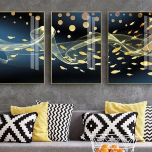 Tranh Canvas Tranh Tráng Gương Pha Lê Cao Cấp Tranh hiện đại đàn cá Trang Trí Phòng Khách Phòng Ngủ Sang Trọng Hiện Đại THĐ008