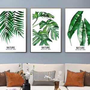 Tranh Treo Tường Tráng Gương Pha Lê Cao Cấp  Lá Cây Nhiệt Đới   Trang Trí Phòng Khách  Sang Trọng Hiện Đại THĐ0162