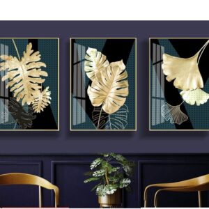 Tranh Treo Tường Tráng Gương Pha Lê Cao Cấp  Lá Cây Vàng  Trang Trí Phòng Khách  Sang Trọng Hiện Đại  THĐ0166